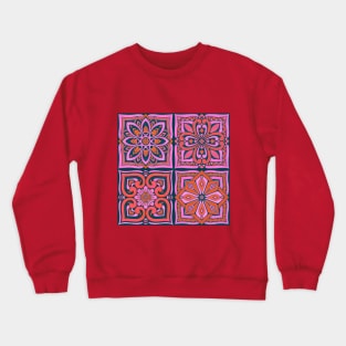 Moroccan Tiles - Flamingo Crewneck Sweatshirt